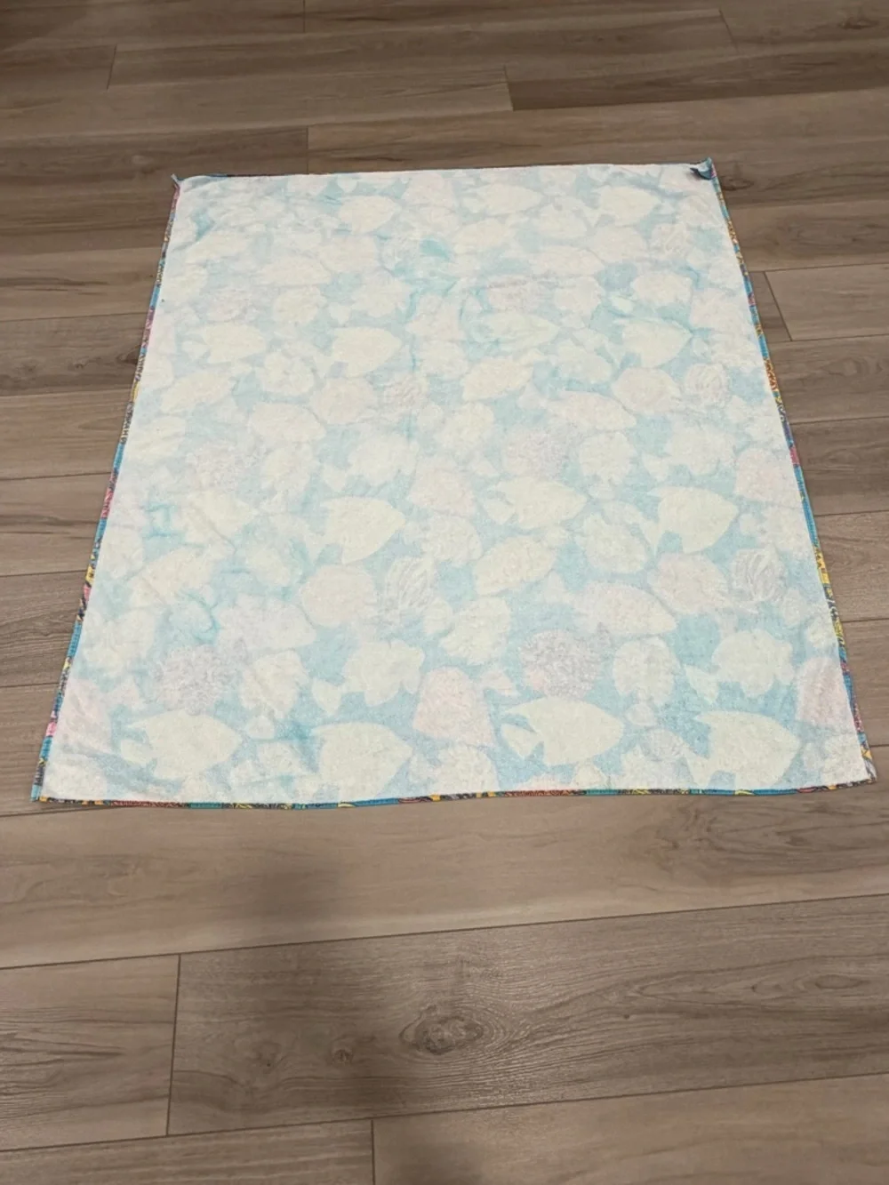 Vintage Terrisol Beach Towel Blanket LARGE 65”x54” Fish Pattern 100% Cotton